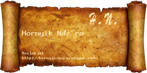Hornyik Nóra névjegykártya