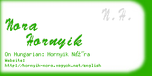 nora hornyik business card